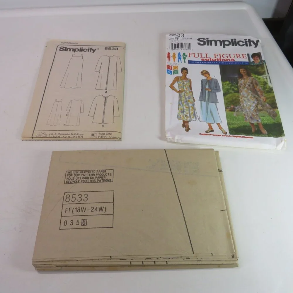simplicity 8533 Mary Duffy sleeveless dress, jacket UNCUT sewing pattern